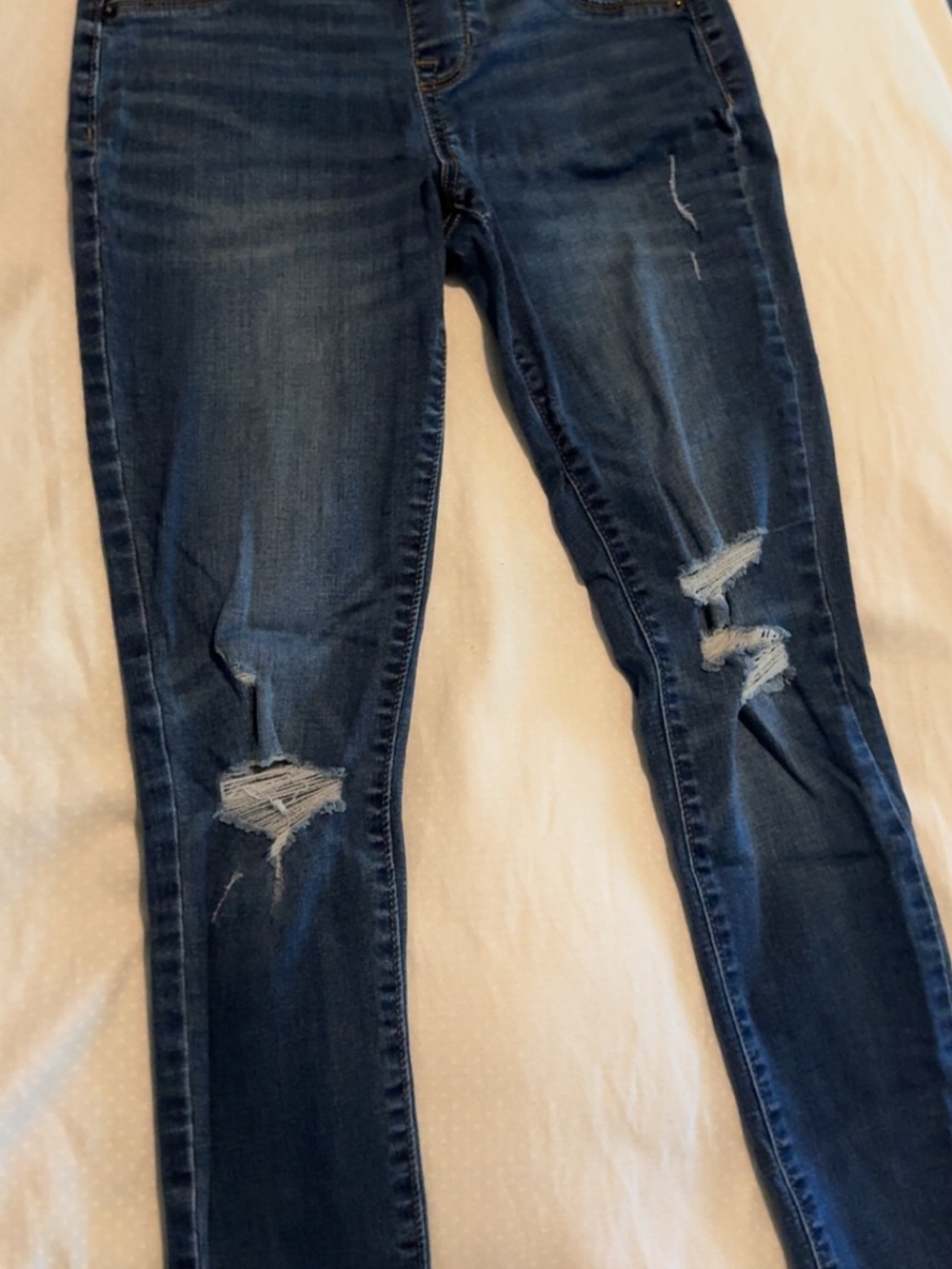 Old Navy Dark Blue Distressed Skinny Jeans